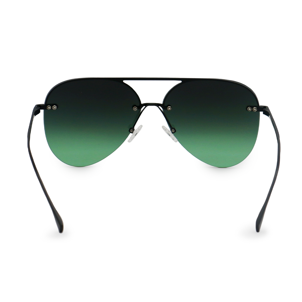 Smaller Megan 2 Dark Green Metal Aviator Sunglasses