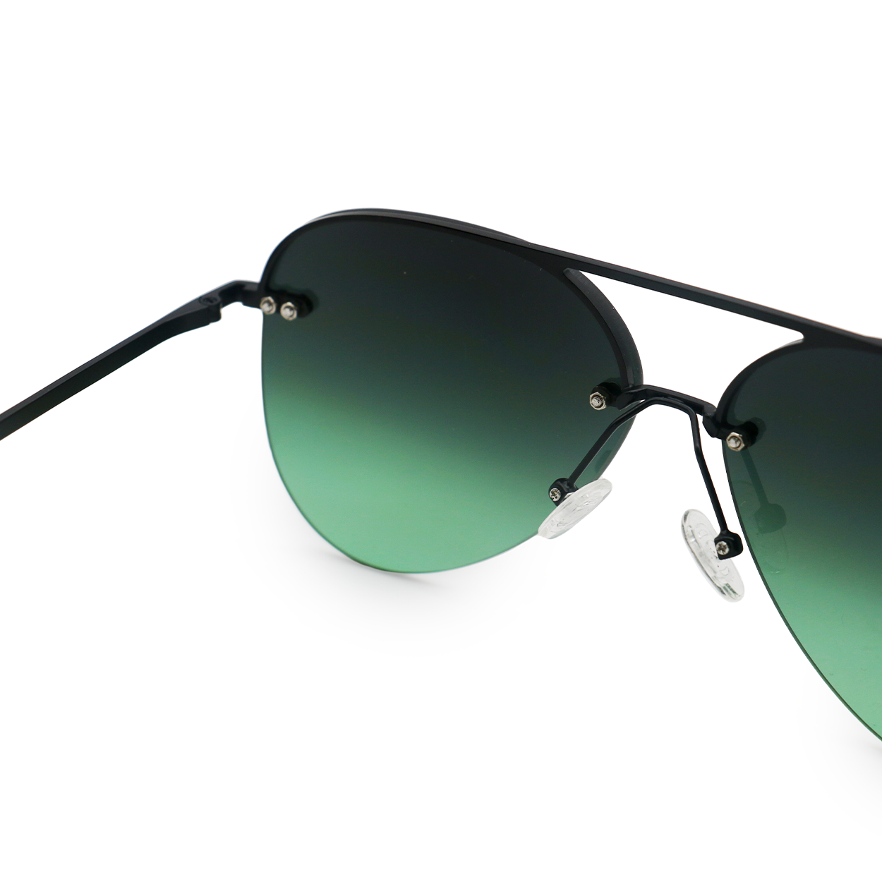 Smaller Megan 2 Dark Green Metal Aviator Sunglasses