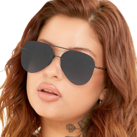 Smaller Megan 2 Jet Black Tangle Free Aviator Sunglasses