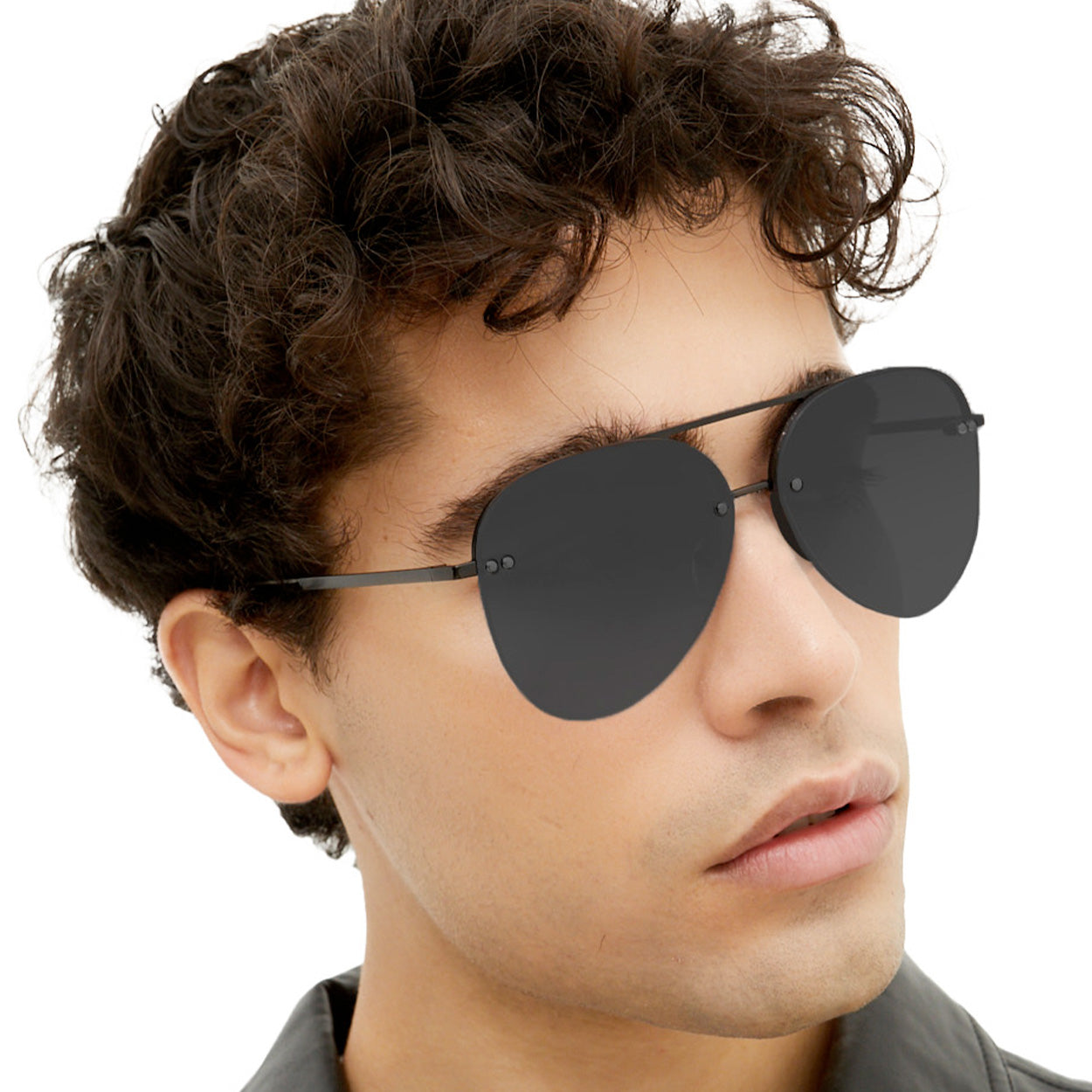 Smaller Megan 2 Jet Black Tangle Free Aviator Sunglasses