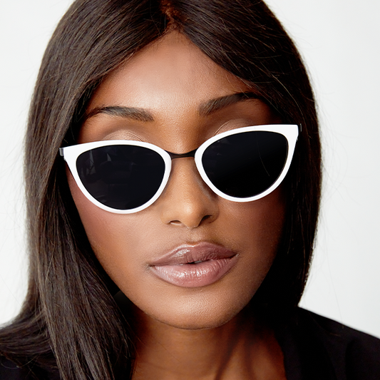 Miranda White Cat Eye Sunglasses Premium Fashion Eyewear
