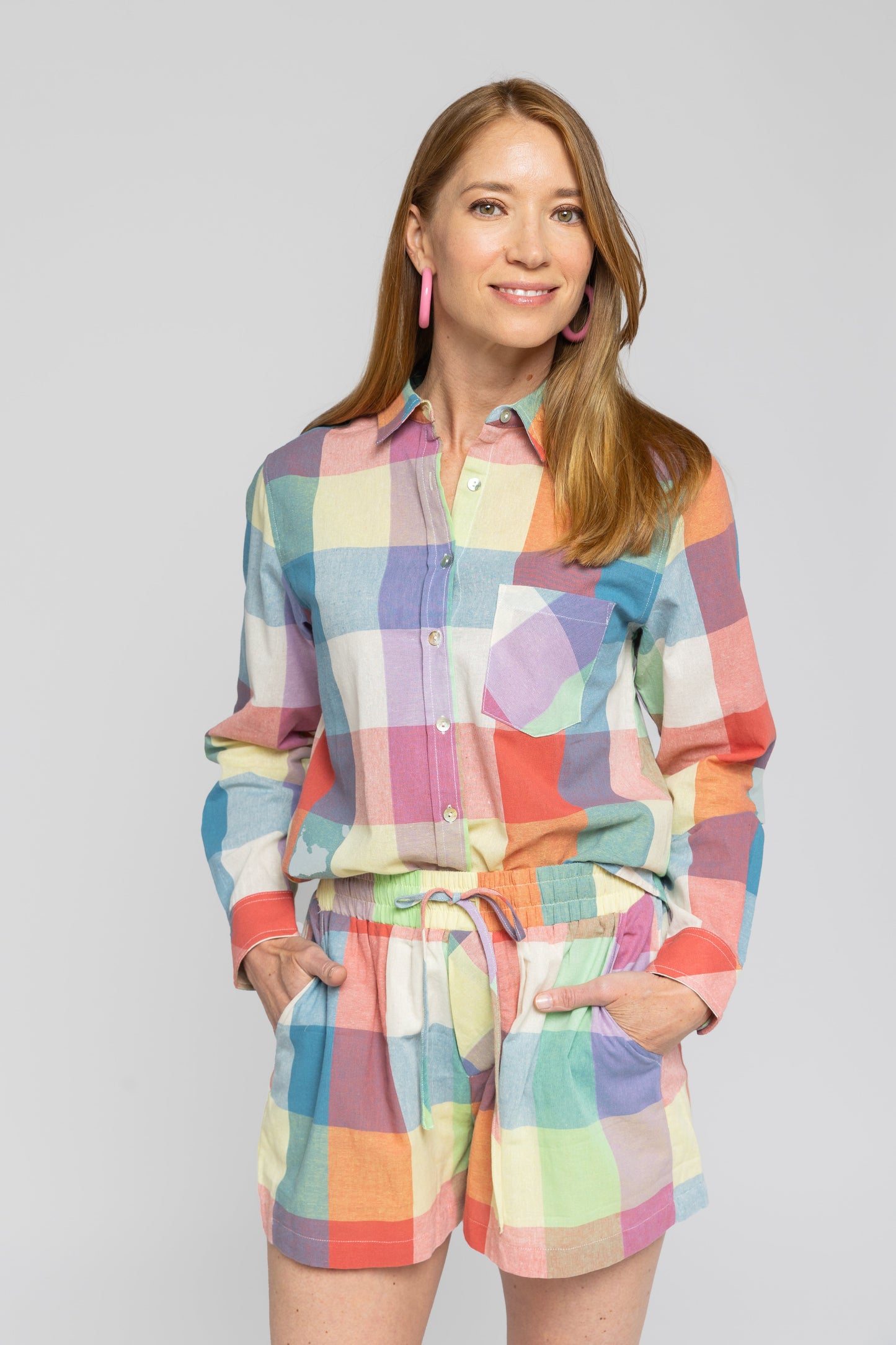 Pantalones cortos Grace de corte bóxer a cuadros para un básico de armario de primavera