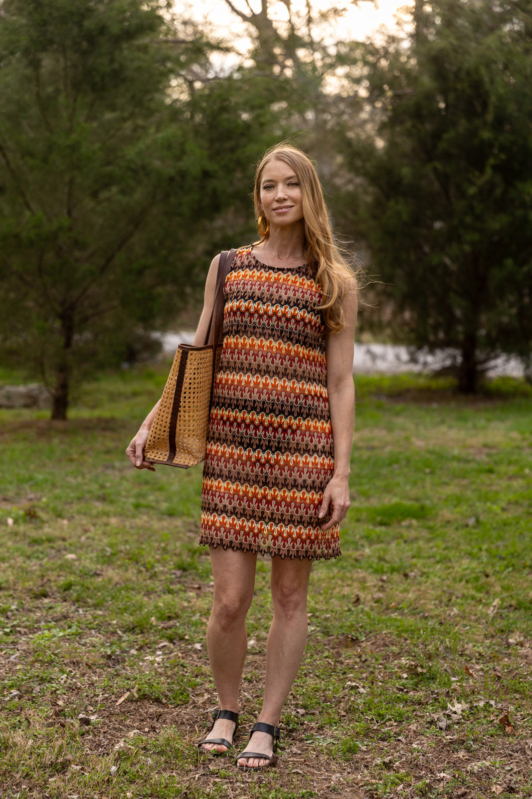 Vestido bohemio de playa Morgan con rayas retro