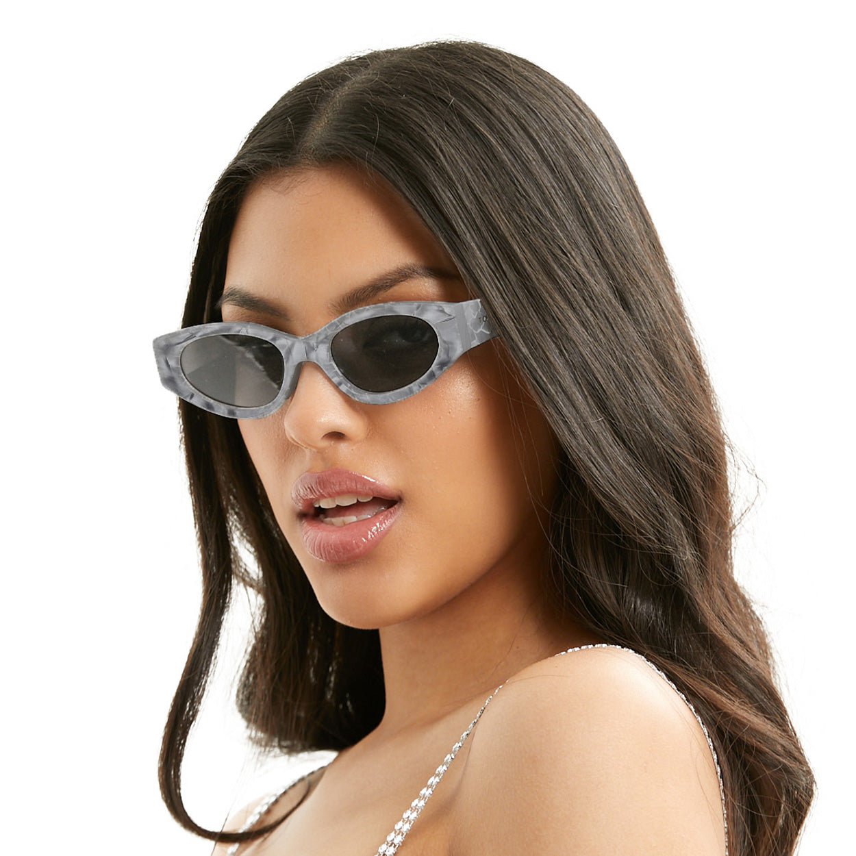 Kat And Money Moves Grey Cateye Sunglasses From TopFoxx
