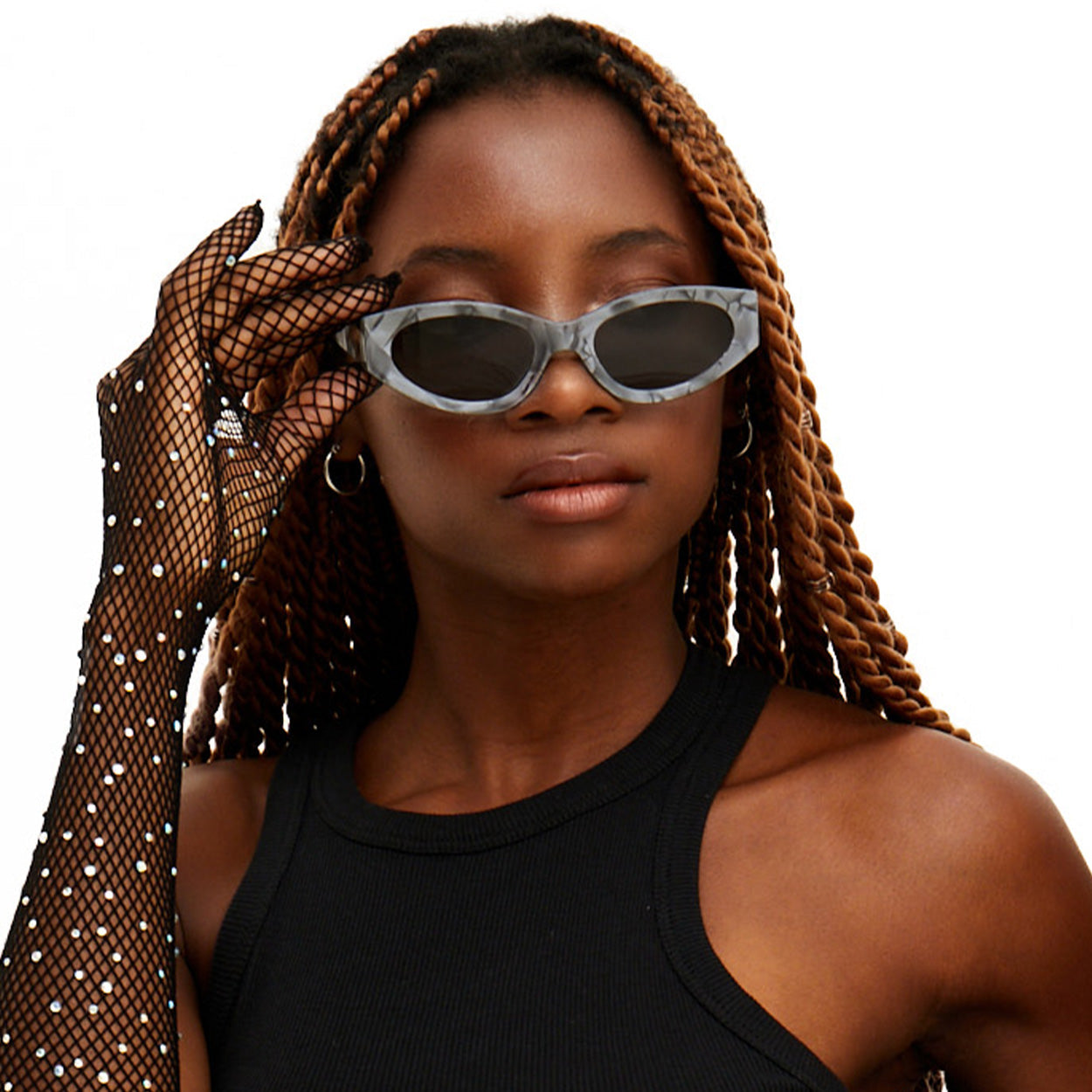 Kat And Money Moves Grey Cateye Sunglasses From TopFoxx