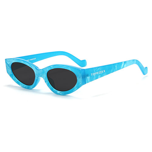 Kat X Money Moves Blue Cateye Sunglasses Limited Edition