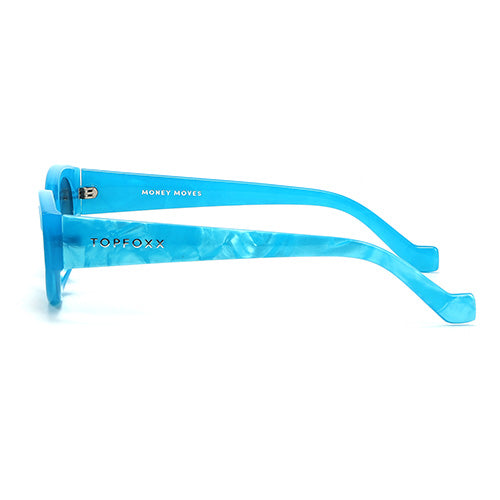 Kat X Money Moves Blue Cateye Sunglasses Limited Edition