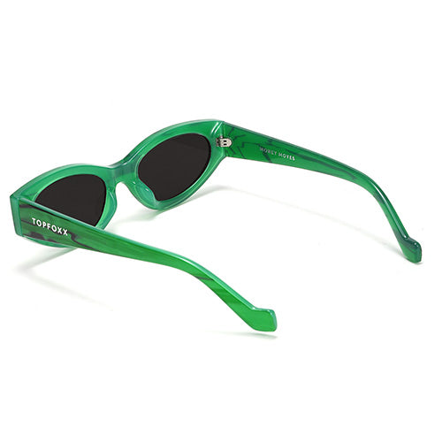 Kat X Money Moves Green Cateye Sunglasses By Kat Fairchild