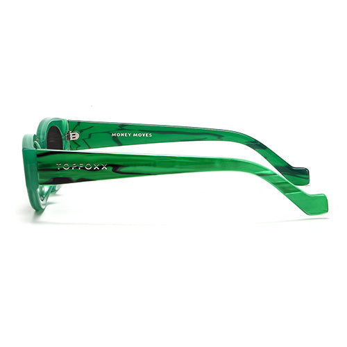 Kat X Money Moves Green Cateye Sunglasses By Kat Fairchild