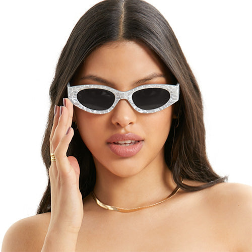 Kat X Money Moves Silver Cateye Sunglasses By TopFoxx
