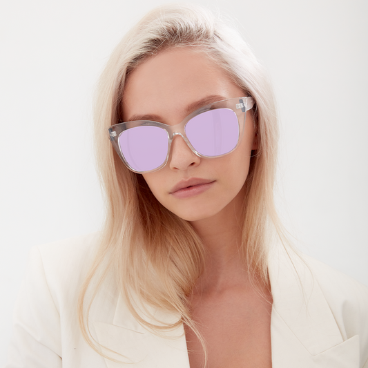 Venice Cateye Clear Purple Sunglasses Handcrafted Quality
