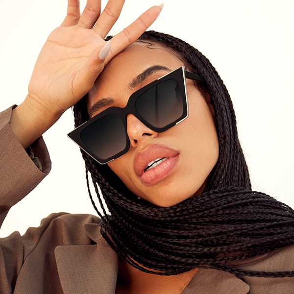 The CEO Black Faded Lens Cat Eye Sunglasses TopFoxx