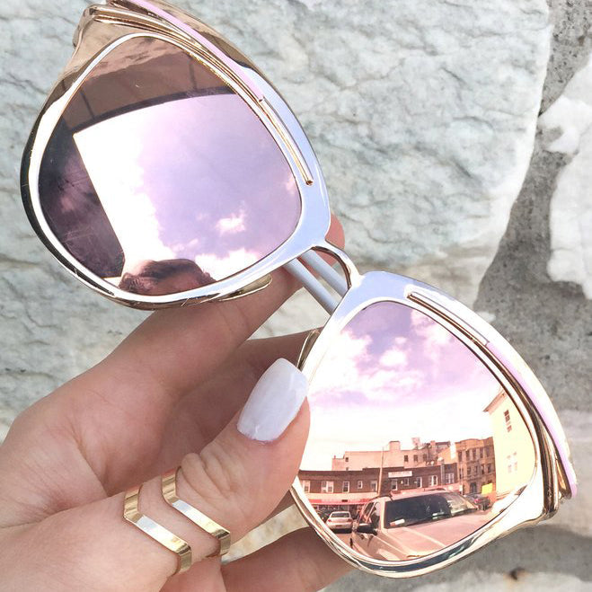 Candy Polarized Rose Gold Reflective Sunglasses TopFoxx