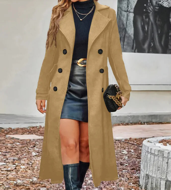 Double Breasted Coat For Women Street Hipster Style