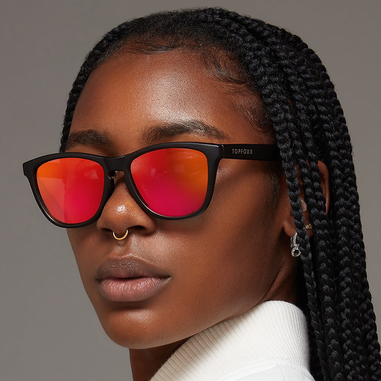 Rise Up Revo Mirrored Red Polarized TopFoxx Sunglasses