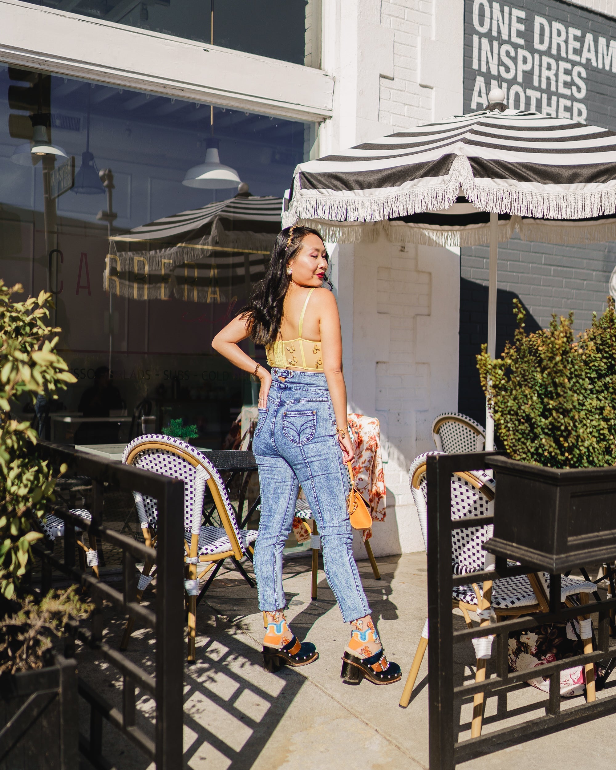 70s Rainbow Butterfly Sheer Mid High Sock By Sock Candy