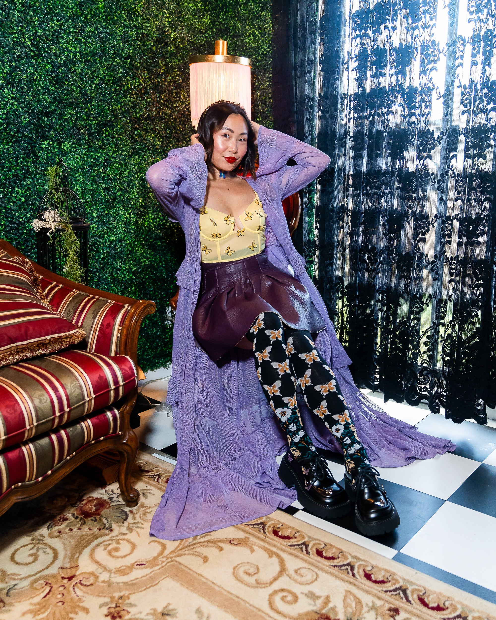 Butterfly Craze Knee High Socks With Halloween Flair