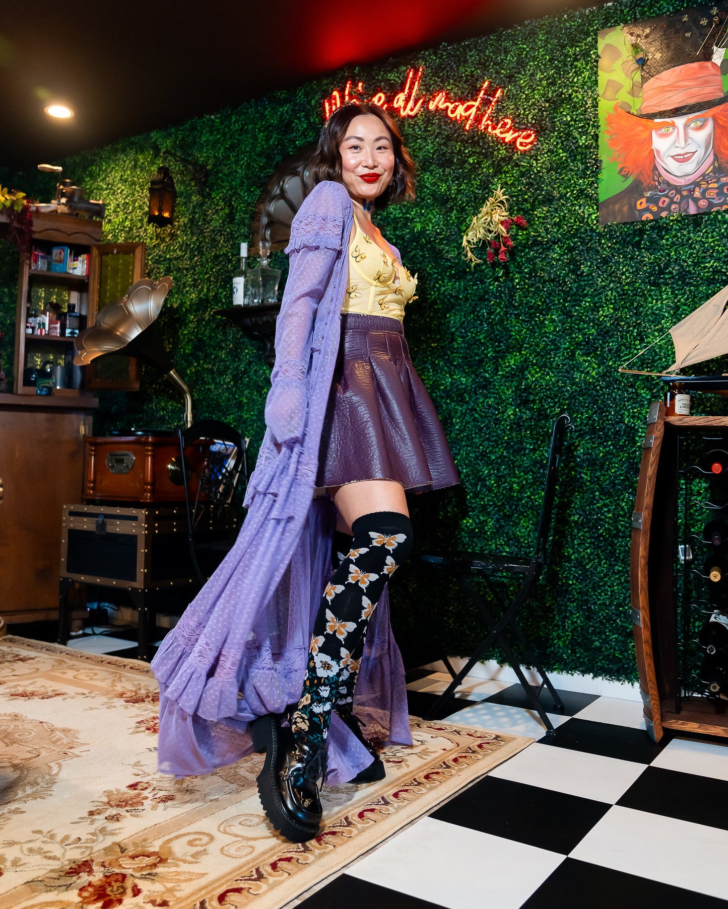 Butterfly Craze Knee High Socks With Halloween Flair