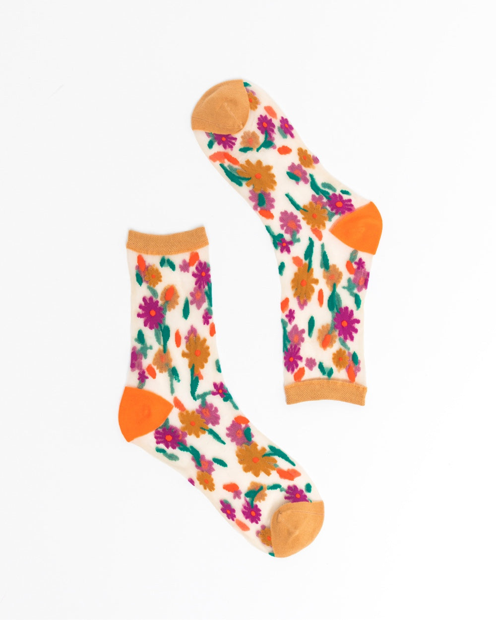 Ditsy Floral Sheer Ankle Sock For Spring And Heeled Mules