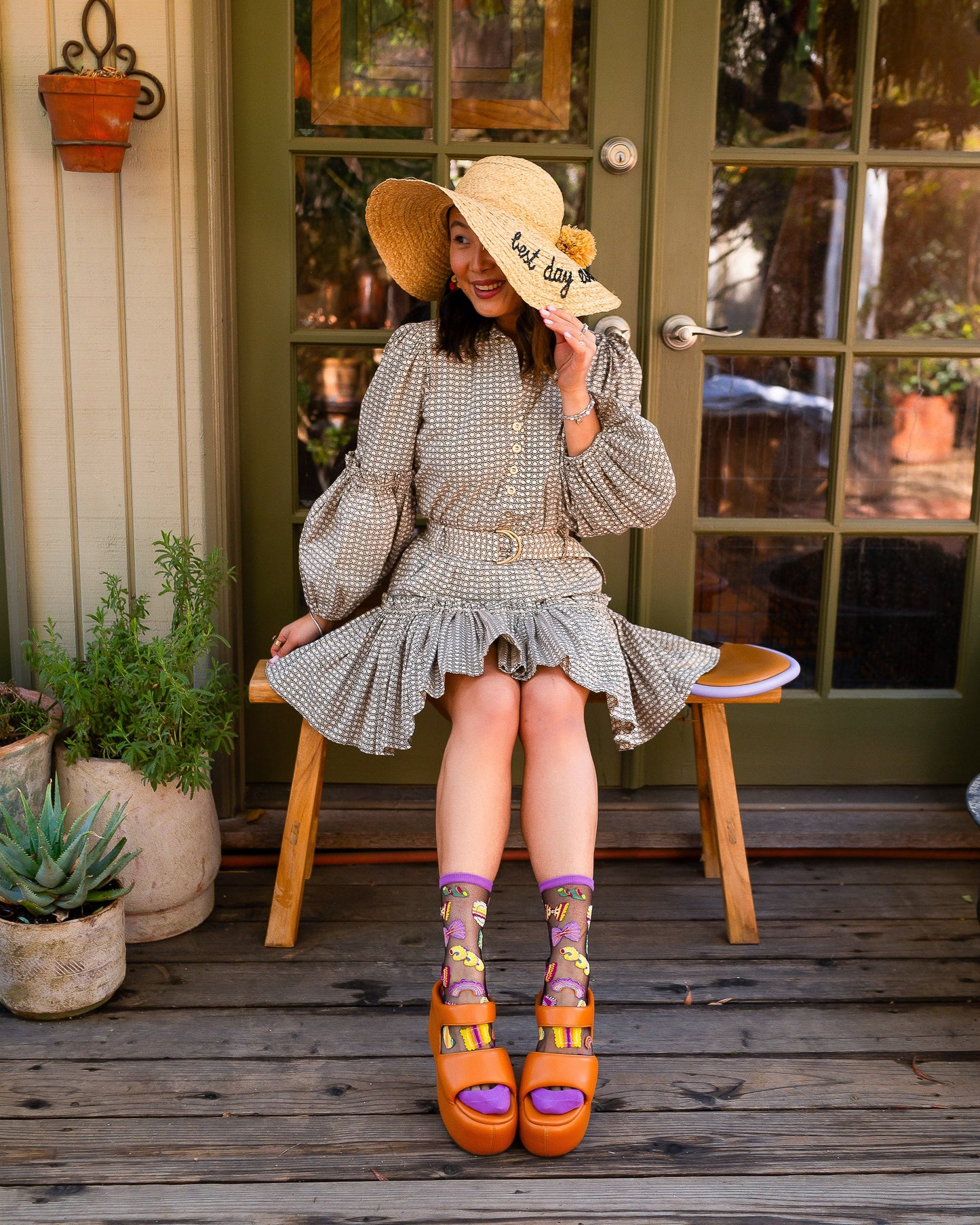 Pasta Black Sheer Crew Socks From Sock Candy Bold