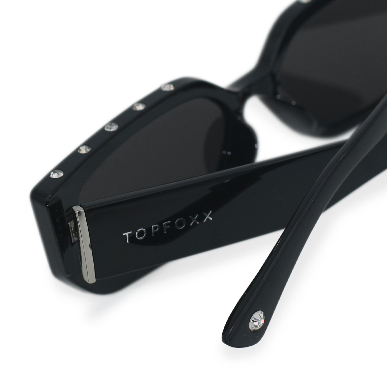 Sparkle In Your Eye Black Glasses With Crystal Rhinestones