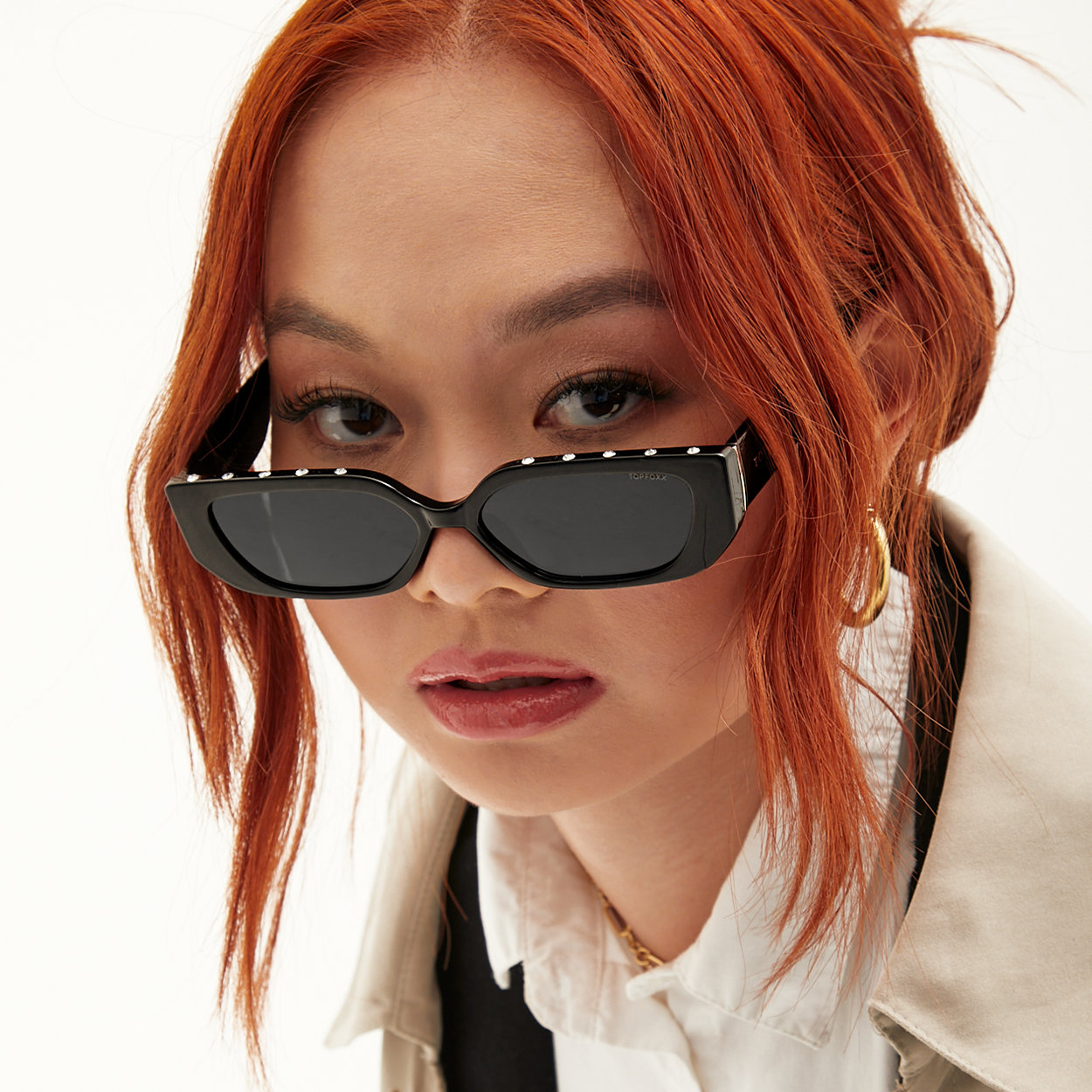 Sparkle In Your Eye Black Glasses With Crystal Rhinestones