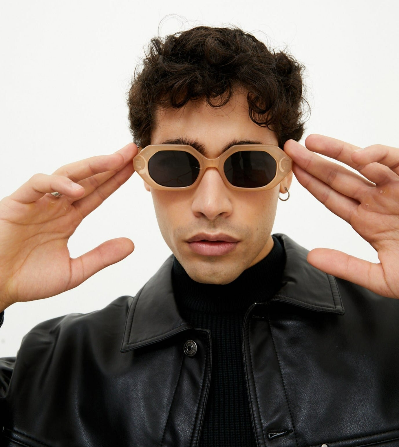Came To Win Nude Unisex Geometric Sunglasses Topfoxx