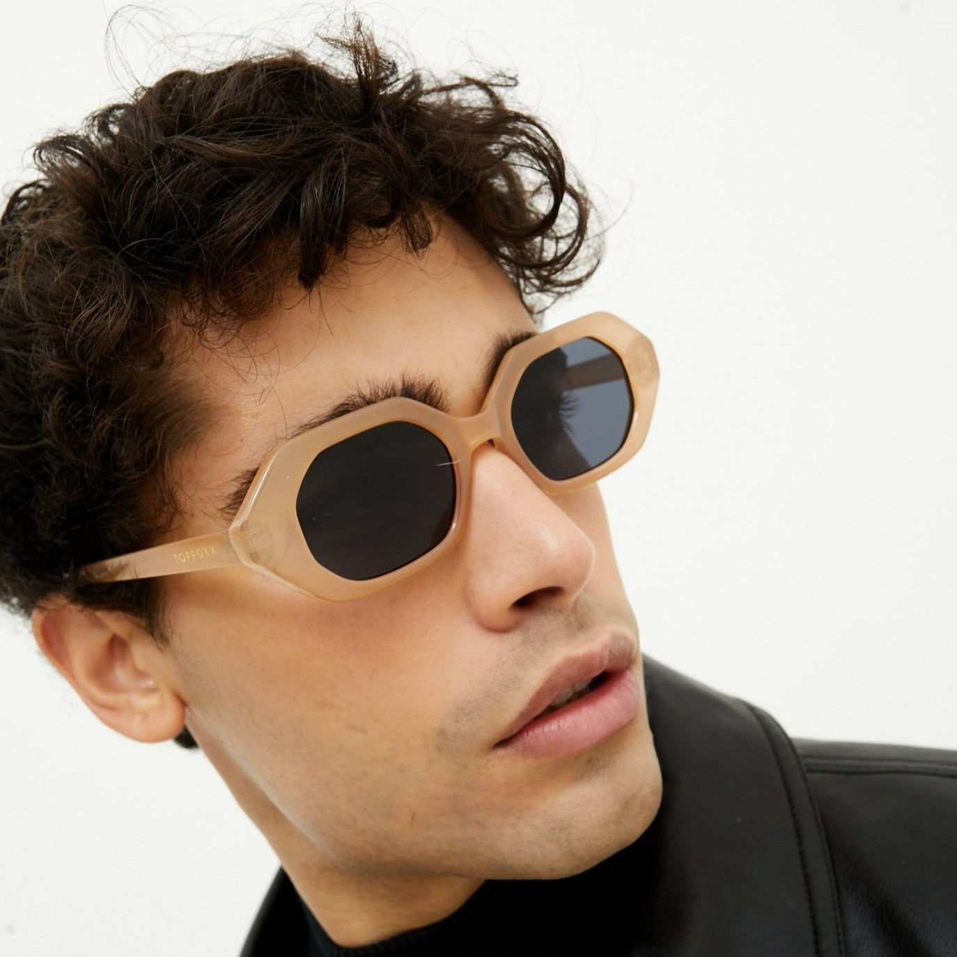 Came To Win Nude Unisex Geometric Sunglasses Topfoxx