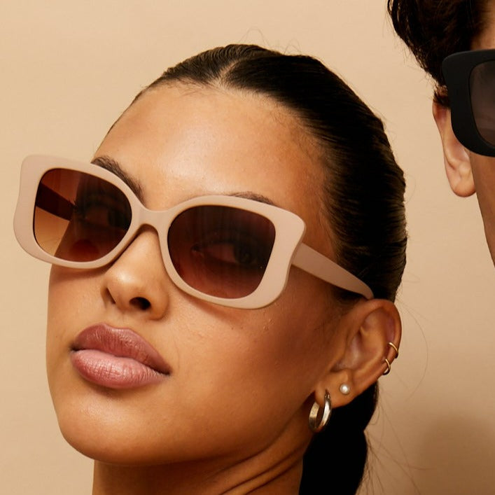 Empress Beige Oversized Butterfly Sunglasses Unisex Fashion