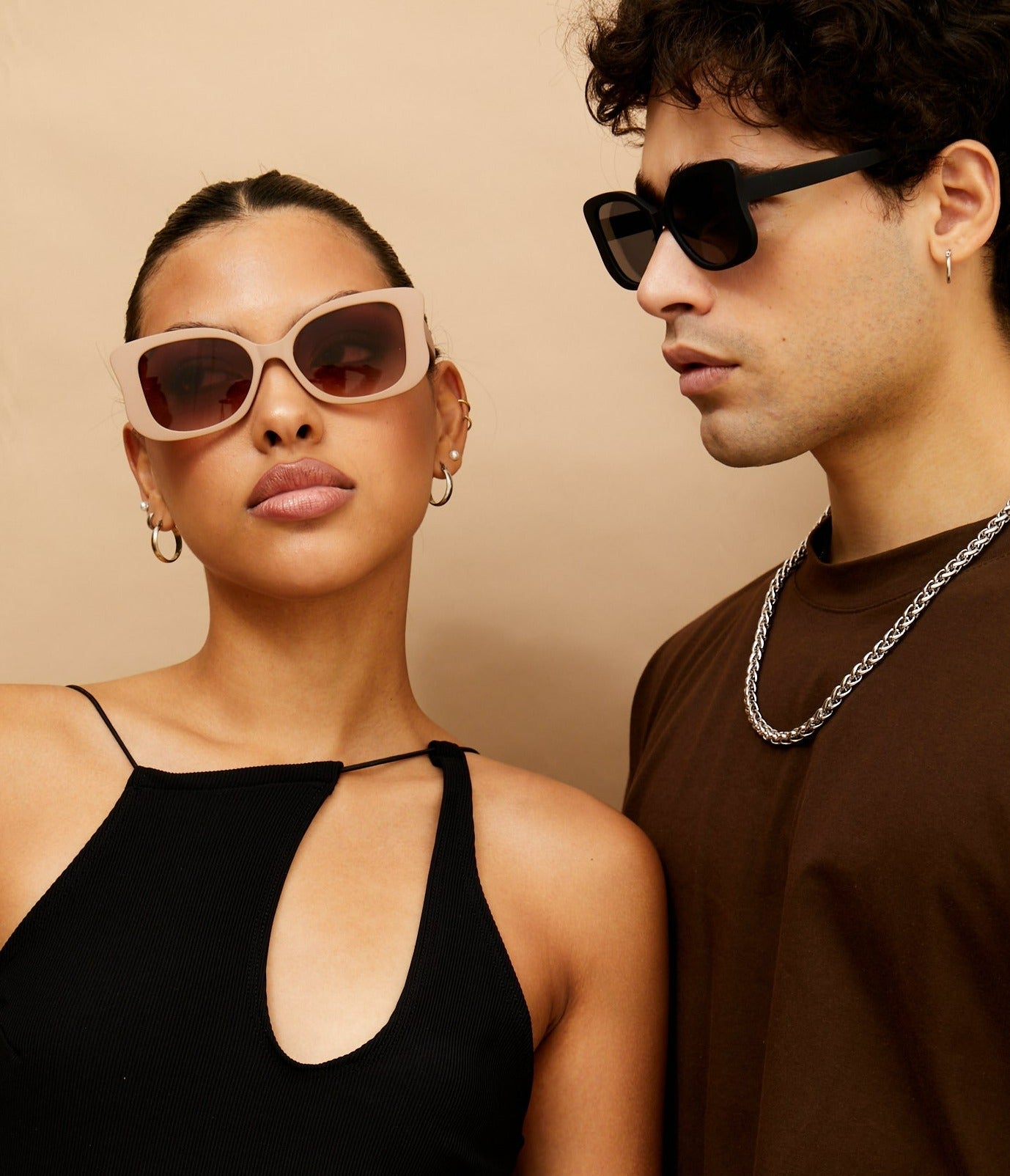 Empress Beige Oversized Butterfly Sunglasses Unisex Fashion