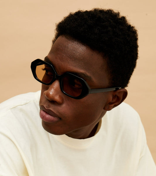 Topfoxx Came to Win Black Geometric Unisex Sunglasses