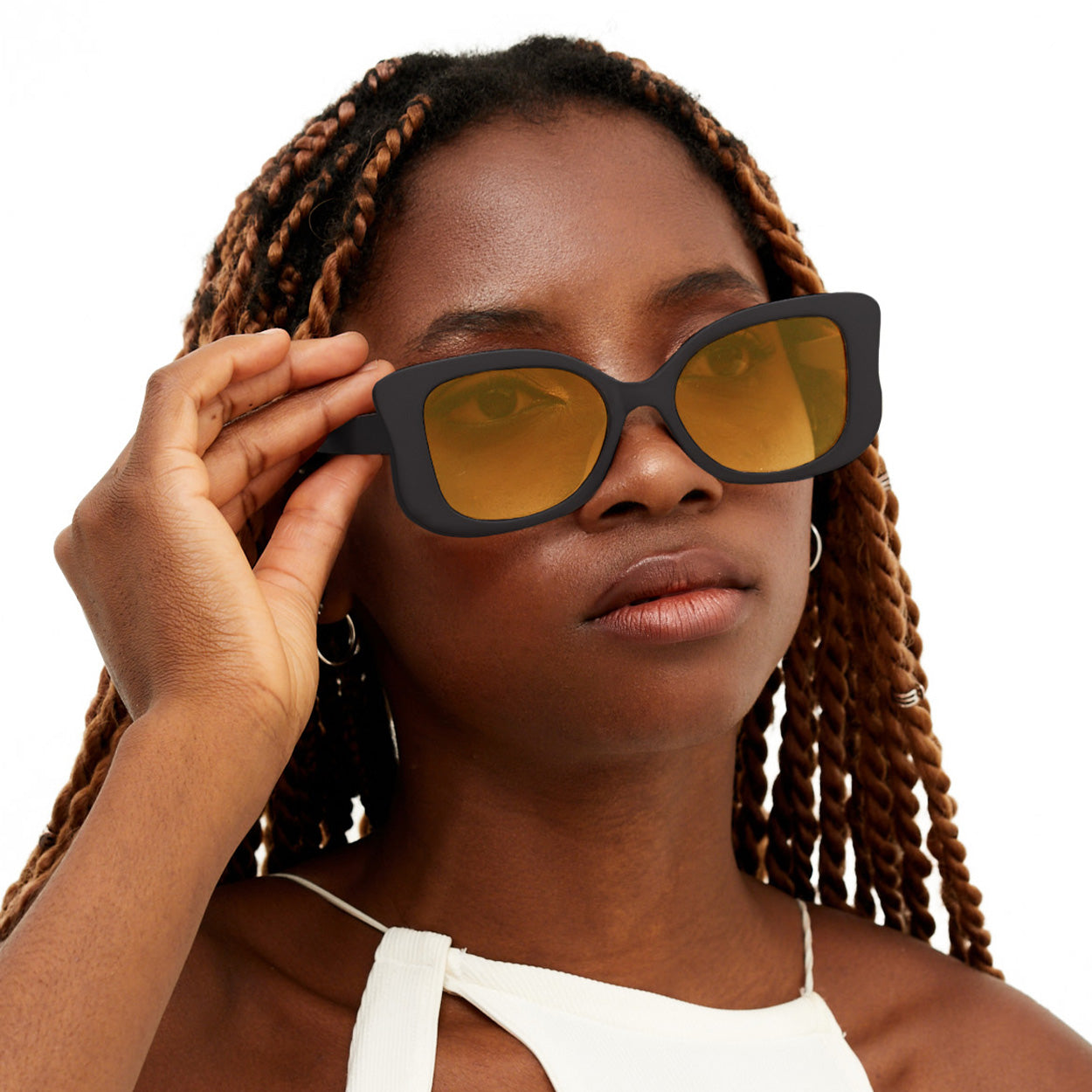 Empress Black And Yellow Oversized Butterfly Sunglasses