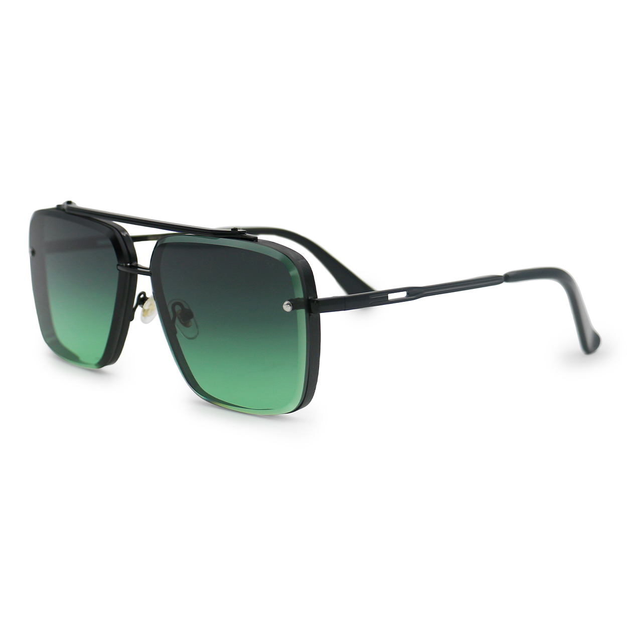 Bella Tangle Free Dark Green Oversized Squared Aviators