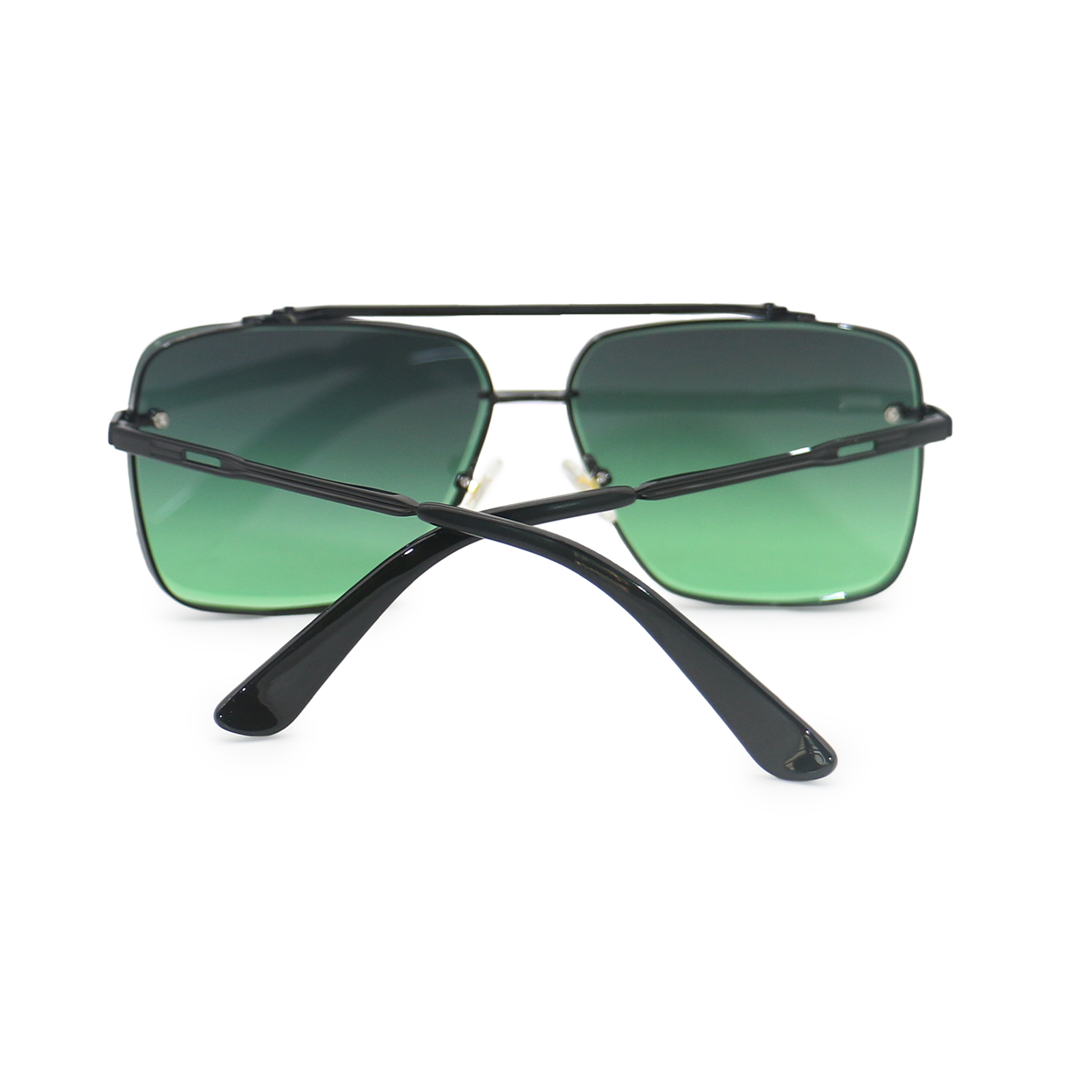 Bella Tangle Free Dark Green Oversized Squared Aviators