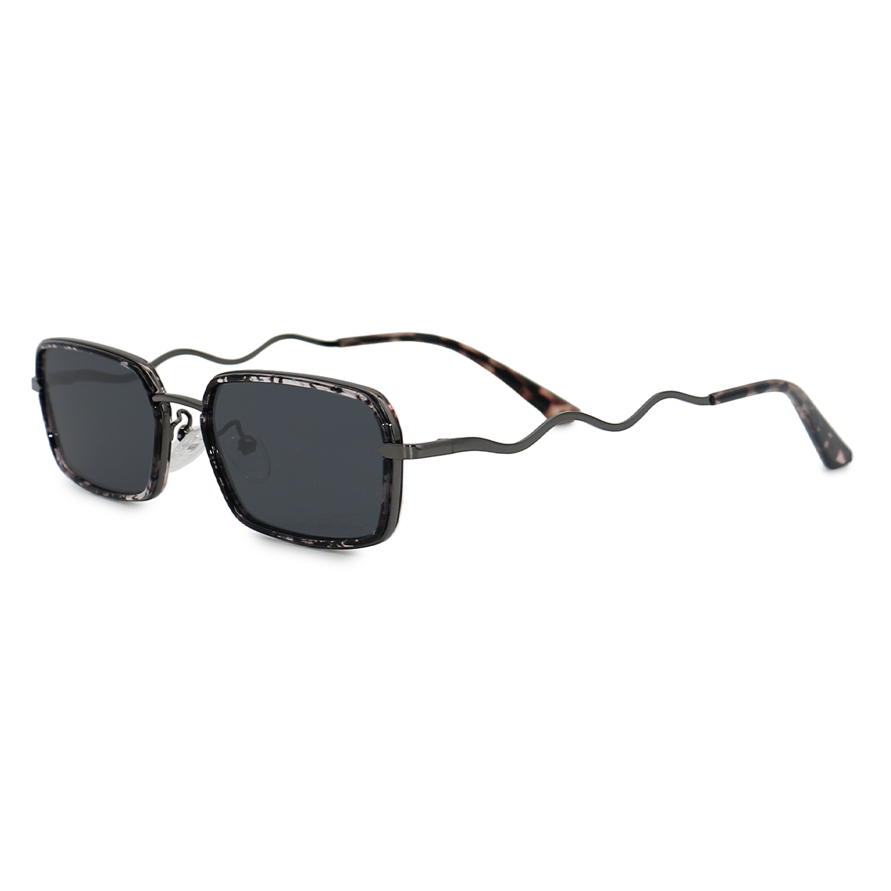 Eve Black Vintage Sunglasses Rectangular Gradient Lenses