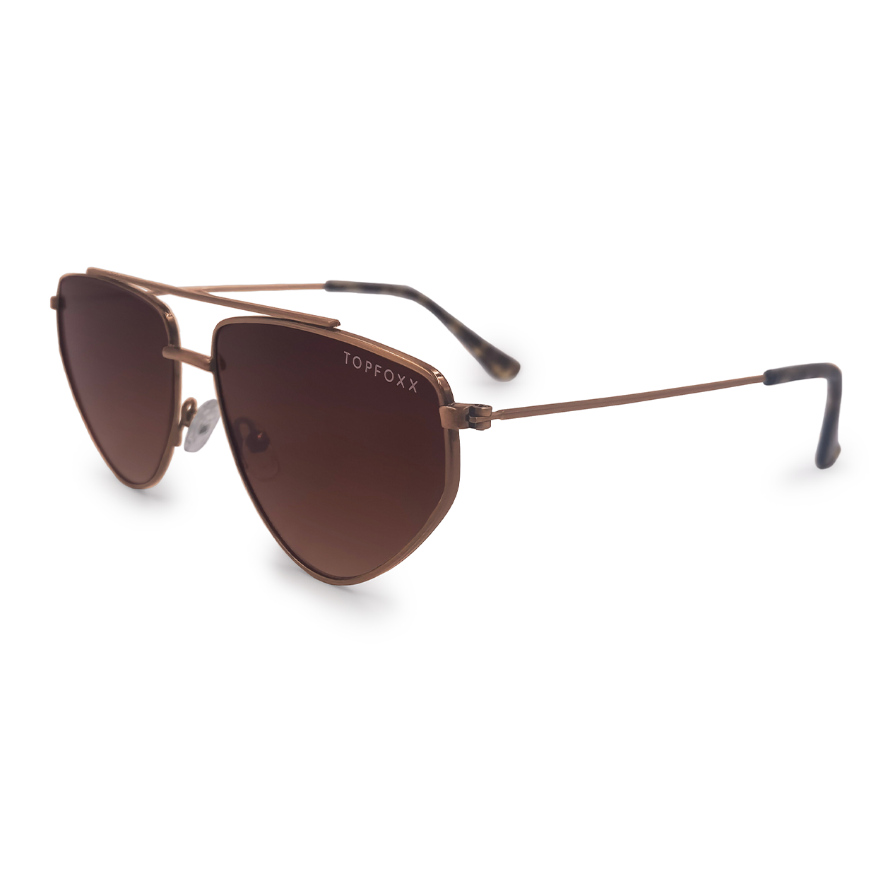Hasta La Vista Brown Geometric Cat Eye Aviator Sunglasses