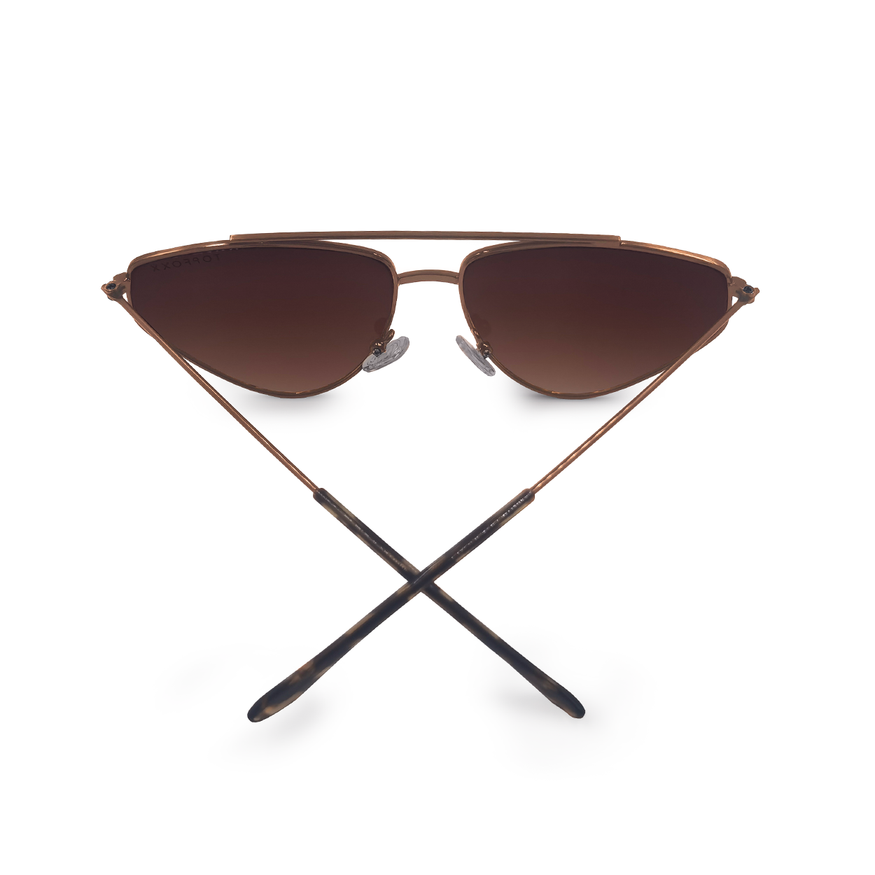 Hasta La Vista Brown Geometric Cat Eye Aviator Sunglasses