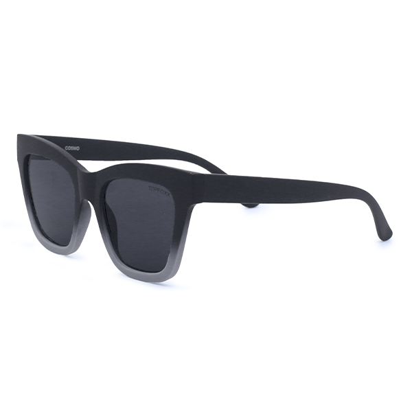 Cosmo Black And Grey Sunglasses Square Cat Eye Matte