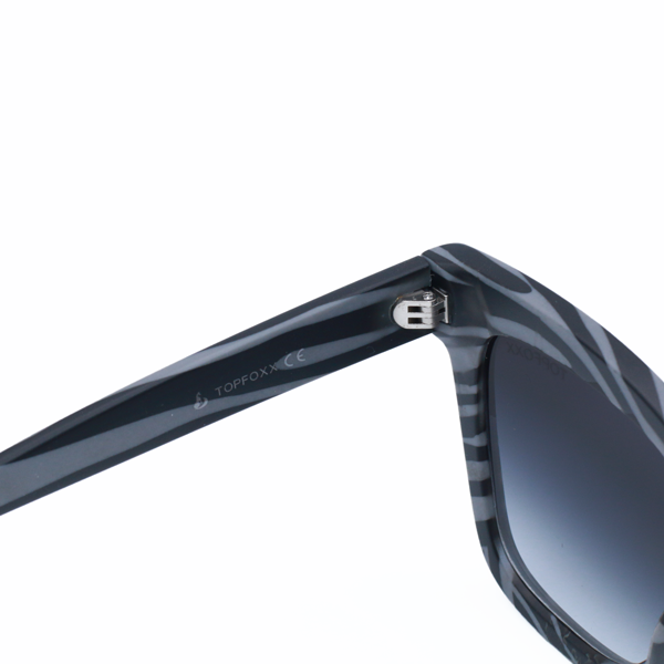 Cosmo Grey Zebra Square Cat Eye Sunglasses Oversized Frame