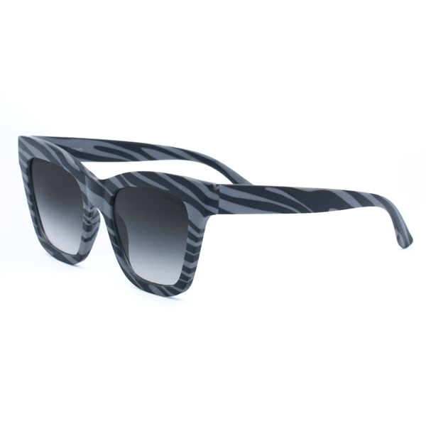 Cosmo Grey Zebra Square Cat Eye Sunglasses Oversized Frame