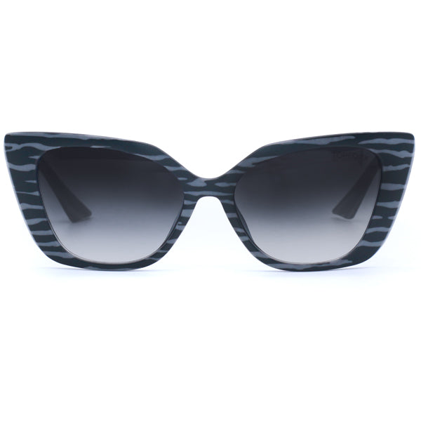 Sophia Grey Zebra Cat Eye Sunglasses Medium Frame Classic