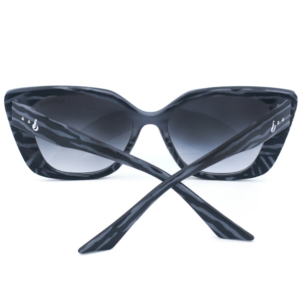 Sophia Grey Zebra Cat Eye Sunglasses Medium Frame Classic