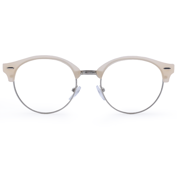 Harper Bold Retro Round Frames Nude by TopFoxx Eyewear