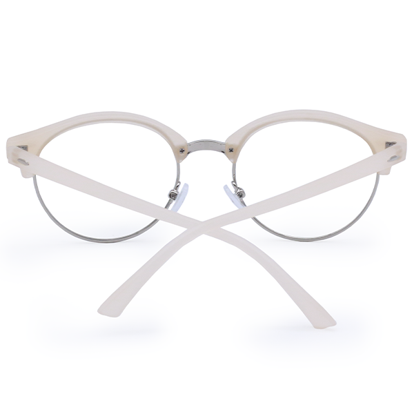 Harper Bold Retro Round Frames Nude by TopFoxx Eyewear
