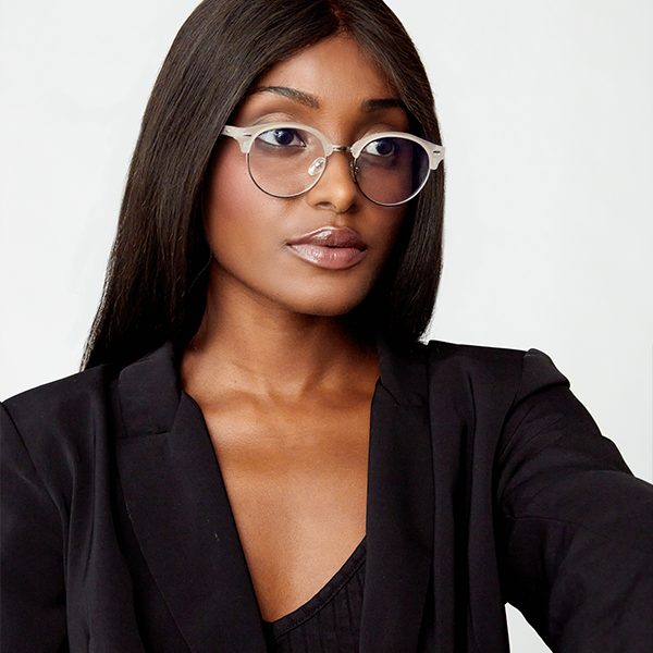 Harper Bold Retro Round Frames Nude by TopFoxx Eyewear