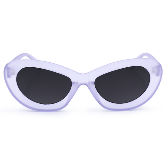 Jackie Lilac Mod Round Sunglasses With Matte Pastel Frames