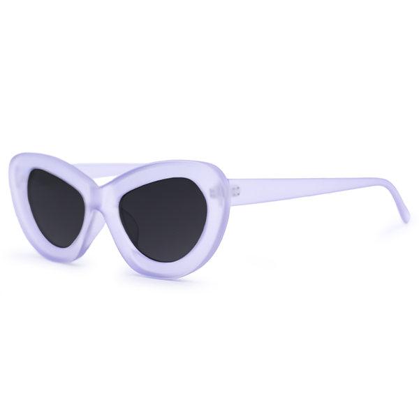 Jackie Lilac Mod Round Sunglasses With Matte Pastel Frames