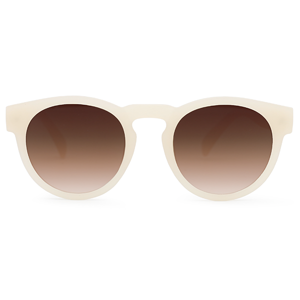 Chelsea Nude Sunglasses Gradient Lens Round Brow Bar