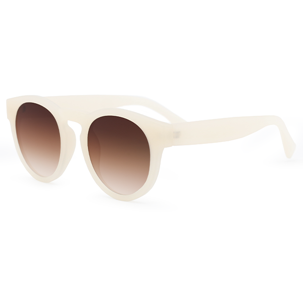 Chelsea Nude Sunglasses Gradient Lens Round Brow Bar
