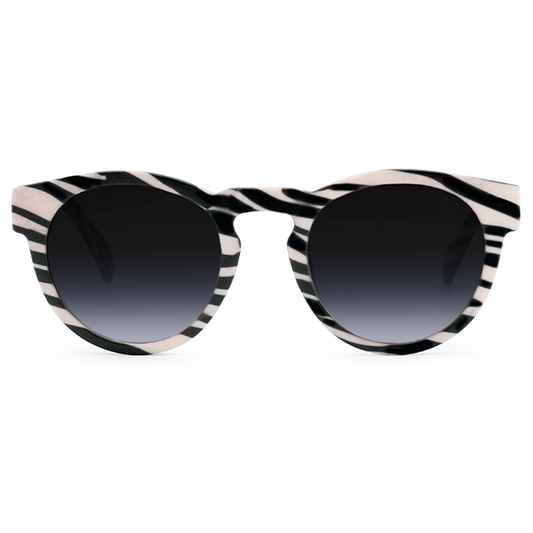 Chelsea Zebra Sunglasses Subtle Gradient Round Frames